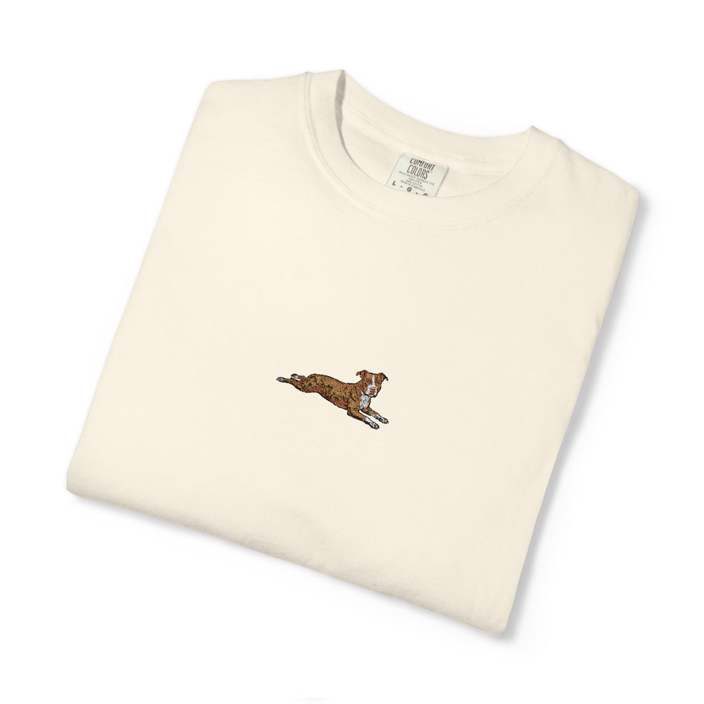 Dog Sploot T-Shirt — Personalized Dog Name & Birth Year Sleeve Tee