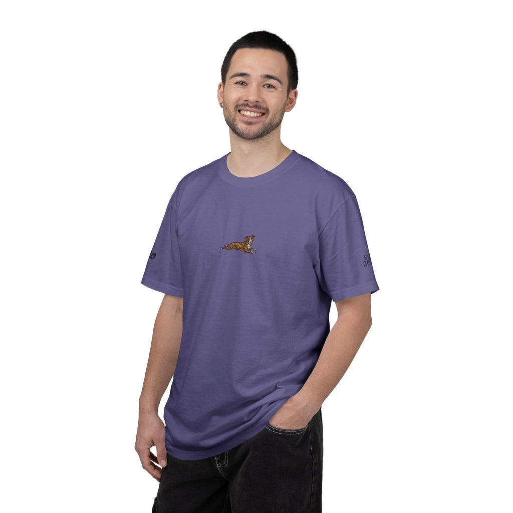 Dog Sploot T-Shirt — Personalized Dog Name & Birth Year Sleeve Tee