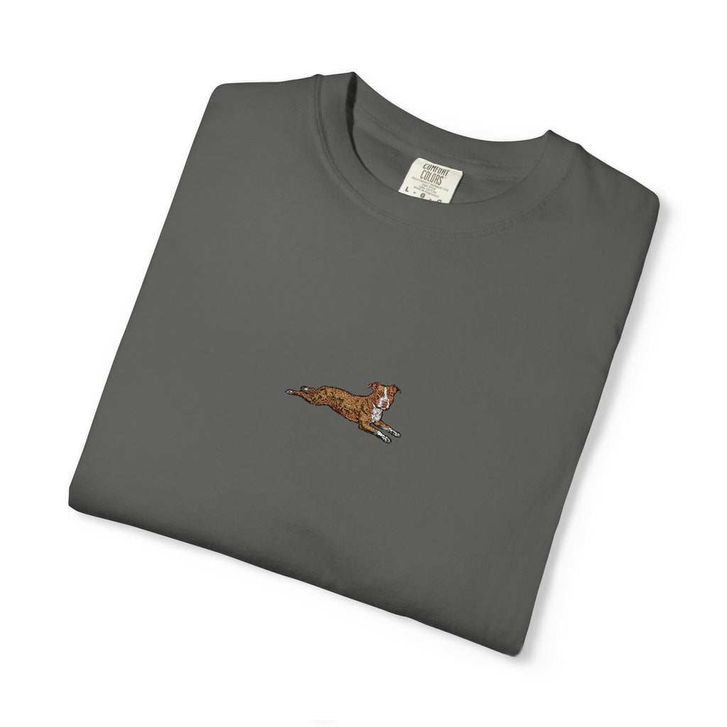 Dog Sploot T-Shirt — Personalized Dog Name & Birth Year Sleeve Tee