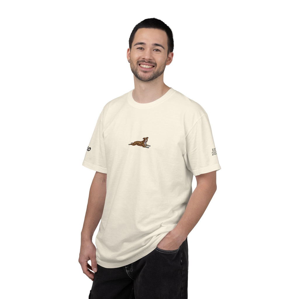 Dog Sploot T-Shirt — Personalized Dog Name & Birth Year Sleeve Tee