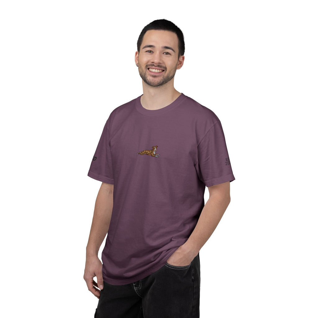 Dog Sploot T-Shirt — Personalized Dog Name & Birth Year Sleeve Tee