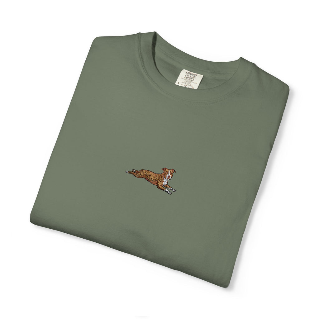 Dog Sploot T-Shirt — Personalized Dog Name & Birth Year Sleeve Tee