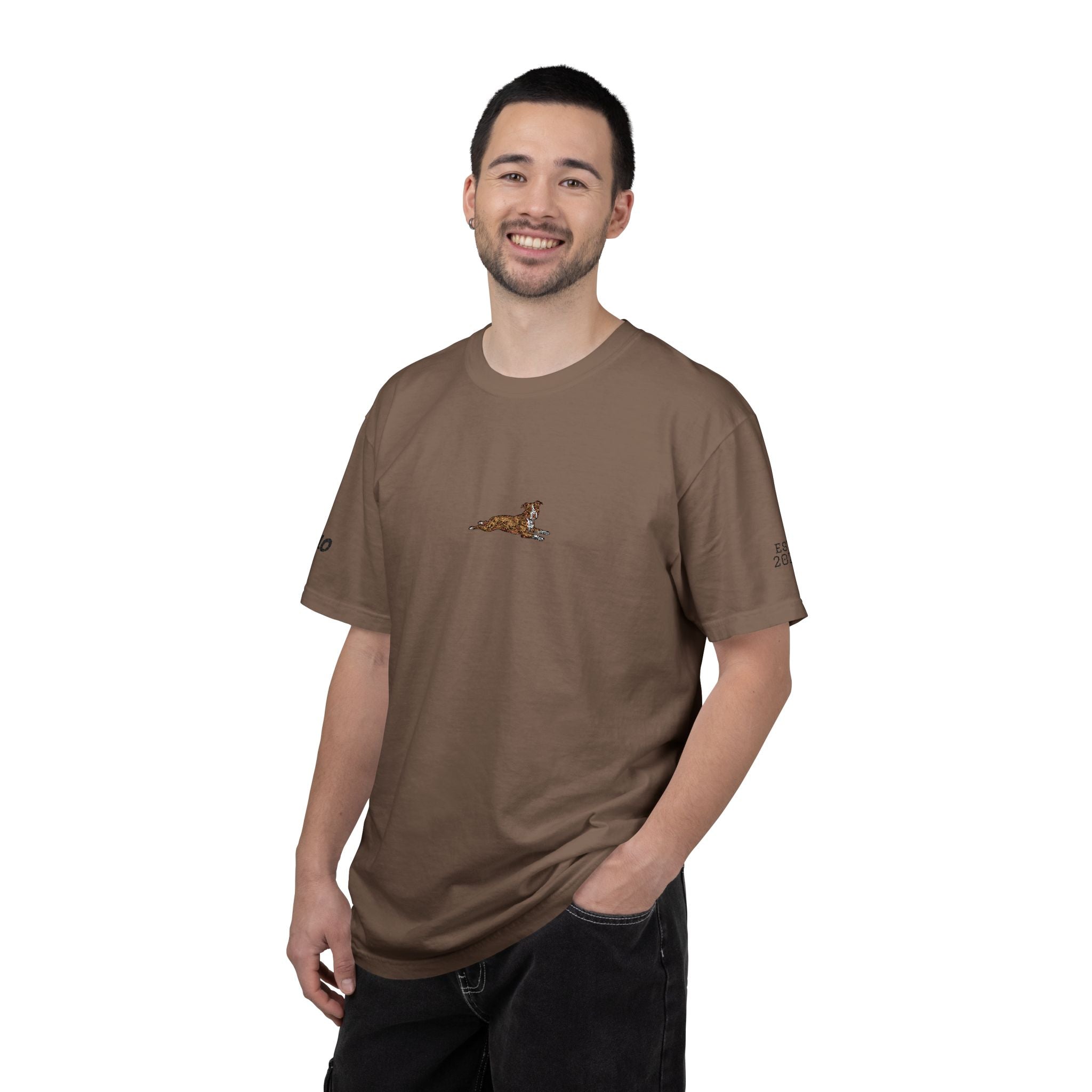 Dog Sploot T-Shirt — Personalized Dog Name & Birth Year Sleeve Tee