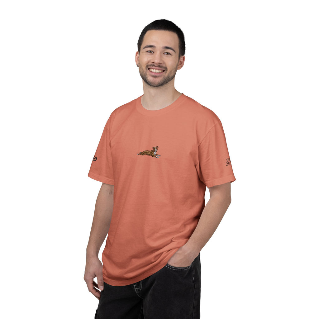 Dog Sploot T-Shirt — Personalized Dog Name & Birth Year Sleeve Tee